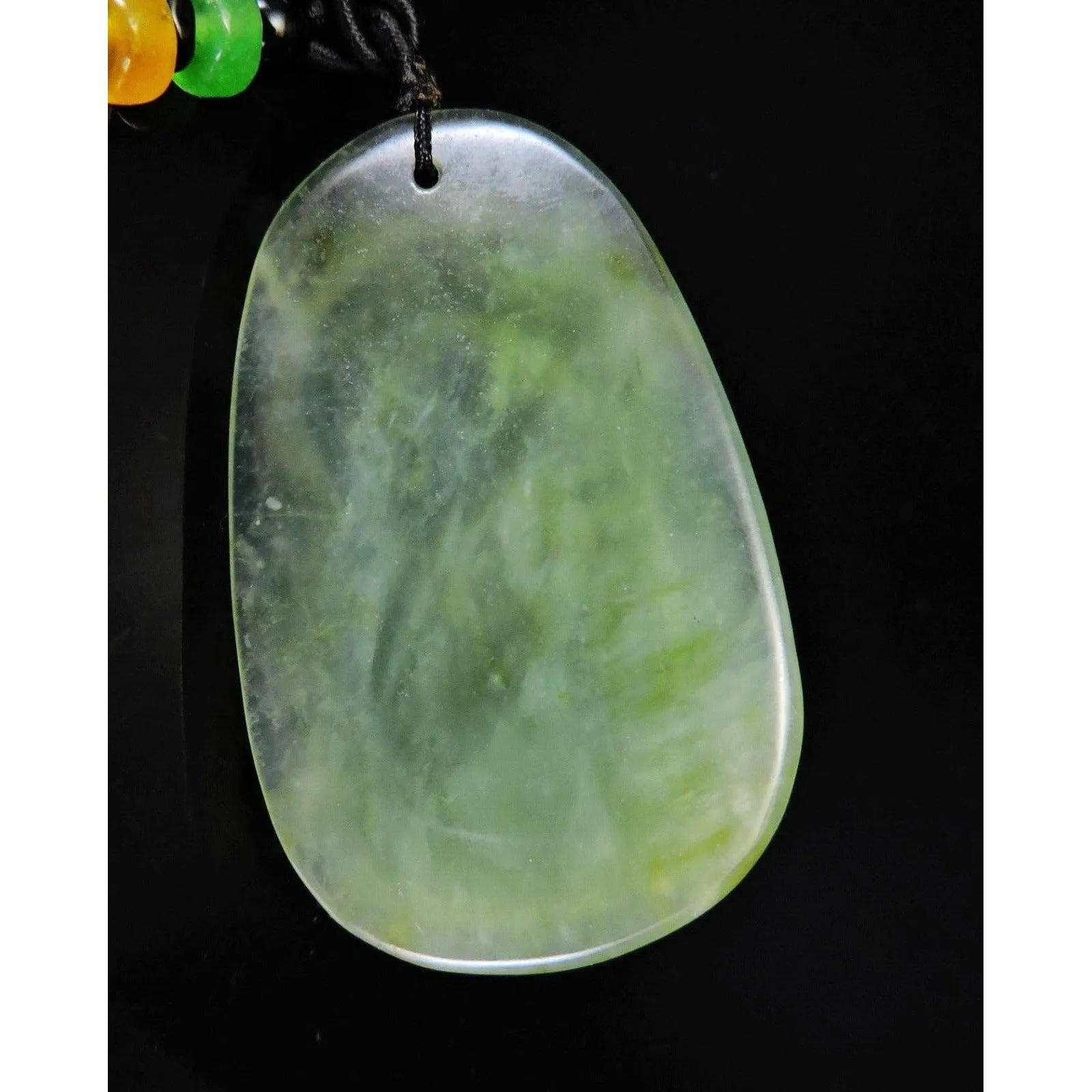 100% Natural Hand-Carved Jade Pendant Jadeite Necklace Dog & Coin