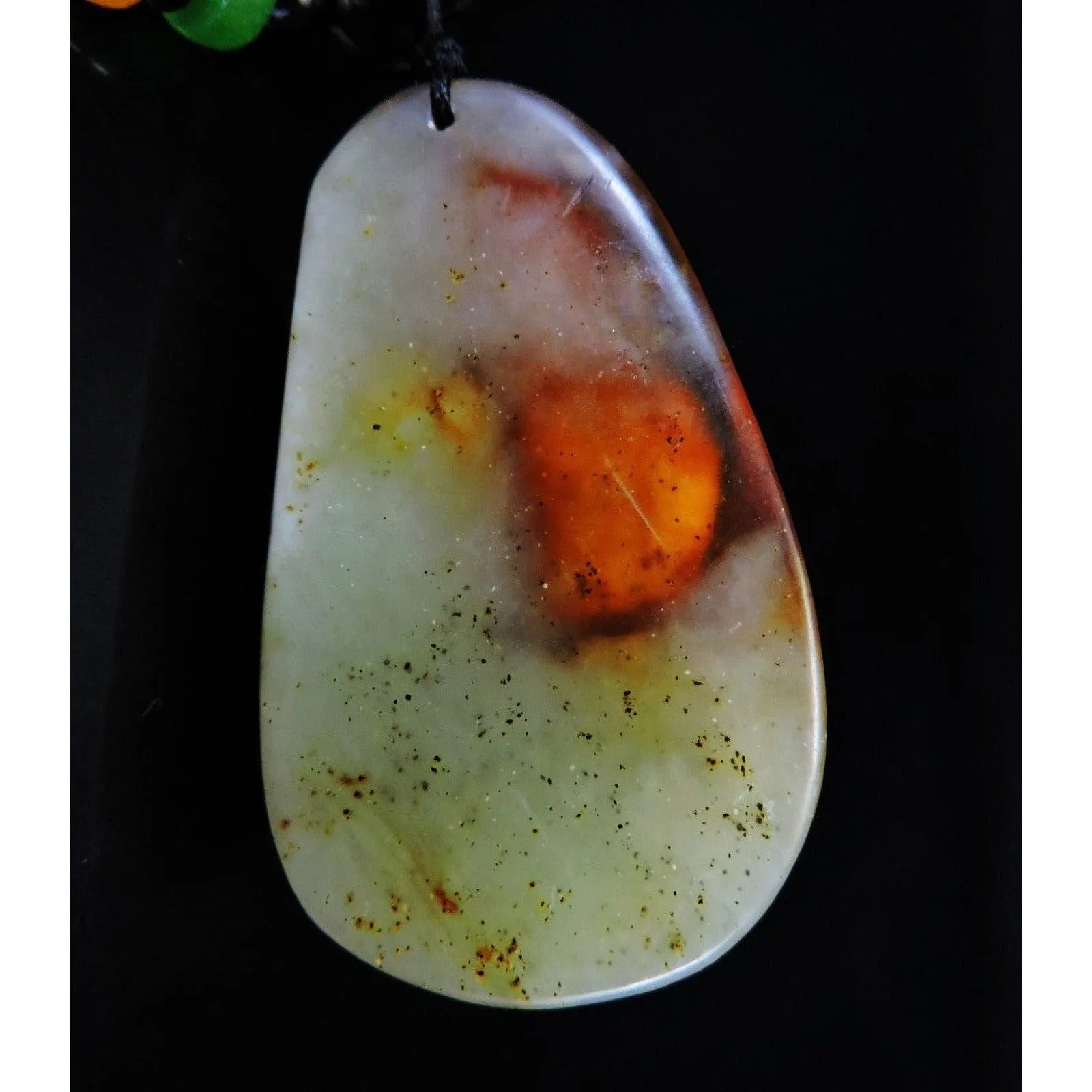 100% Natural Hand-carved Jade Pendant Jadeite Necklace Swan Love