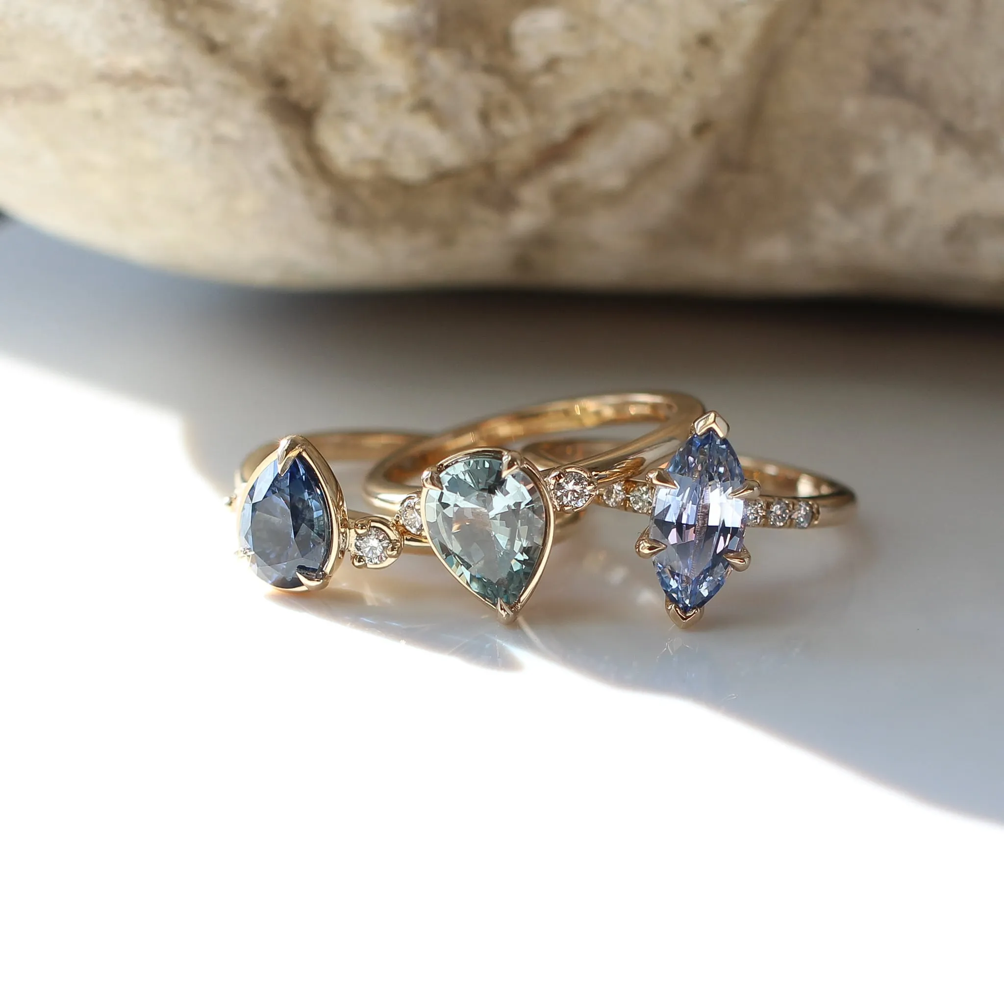 1.29ct Blue Lagoon Pear Sapphire Ring