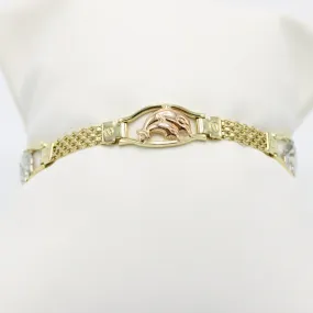 14K Dolphin Bangle (Yellow-White) Gold
