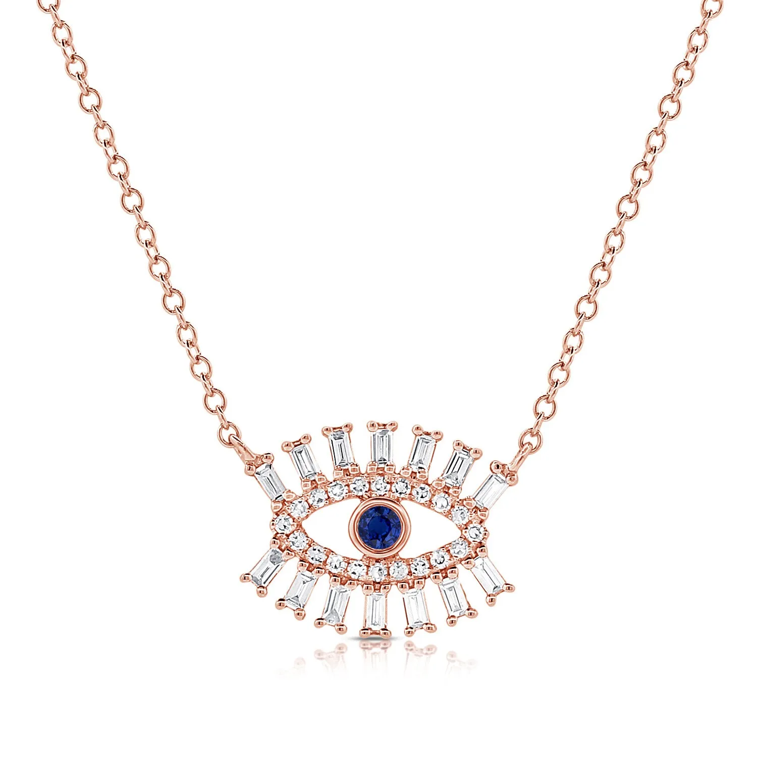 14k Gold & Diamond Evil Eye Necklace - 0.24ct