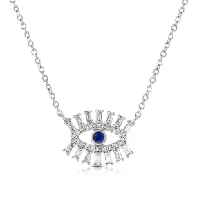 14k Gold & Diamond Evil Eye Necklace - 0.24ct