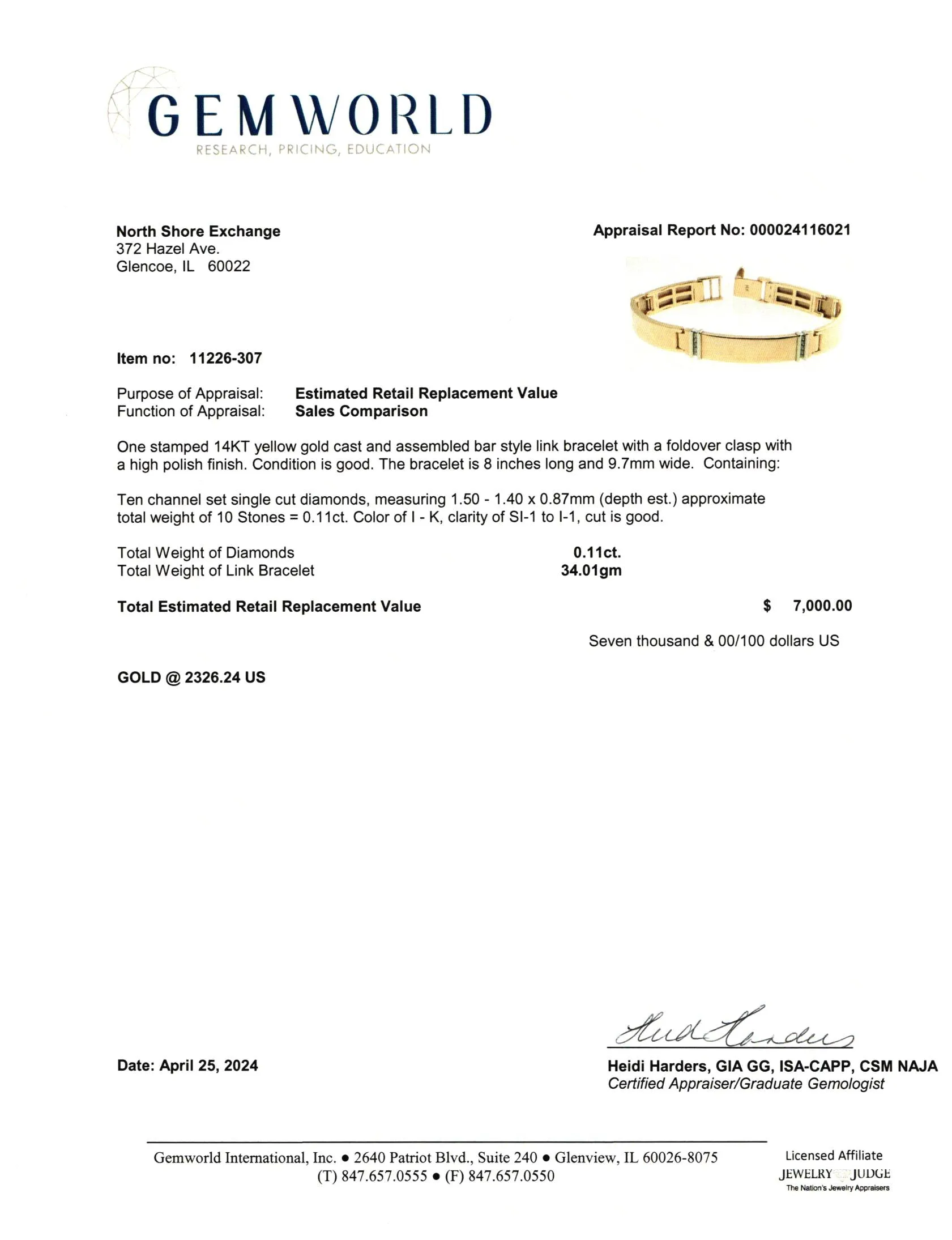 14K Gold  Bracelet with Diamonds