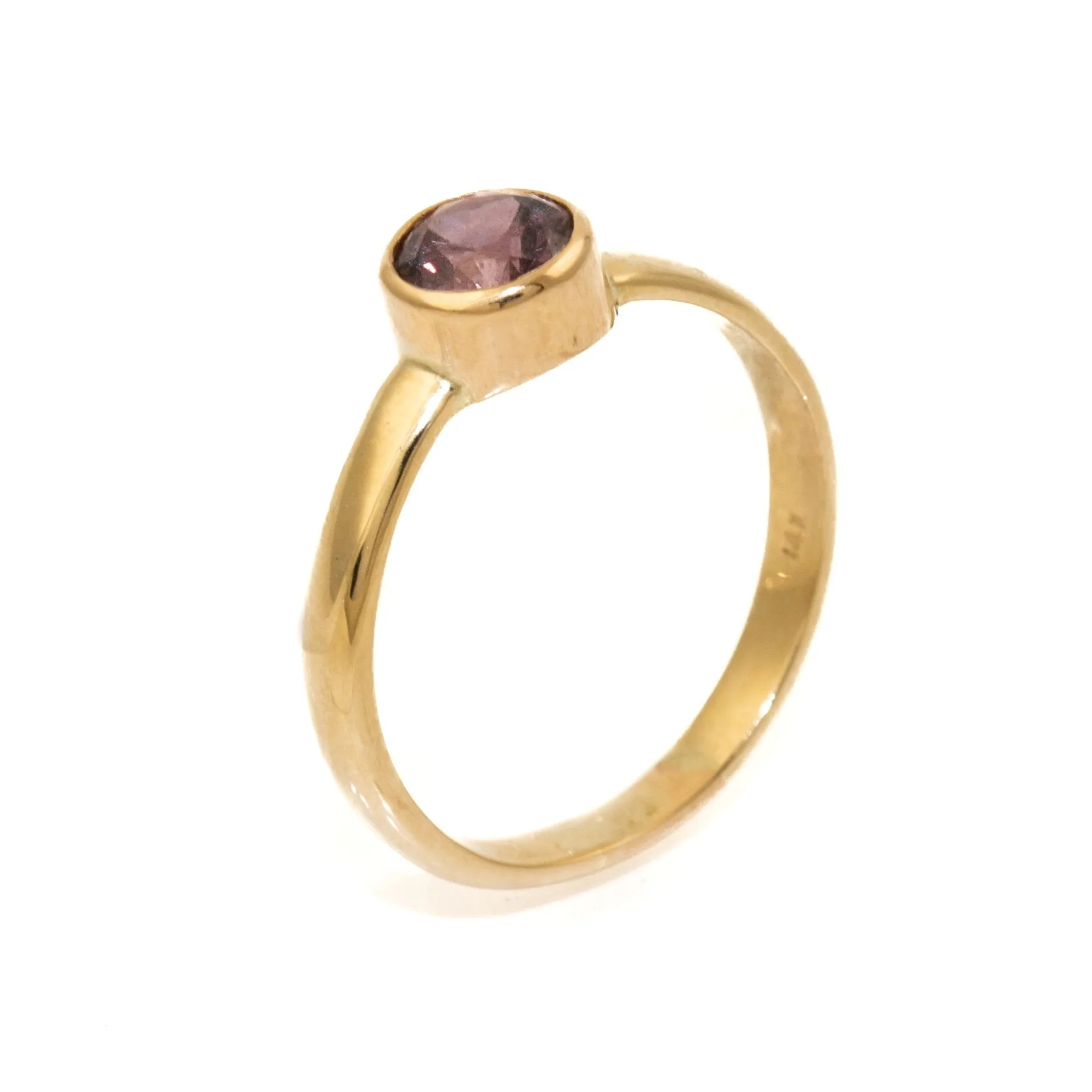 14K Gold Purple Sapphire Ring