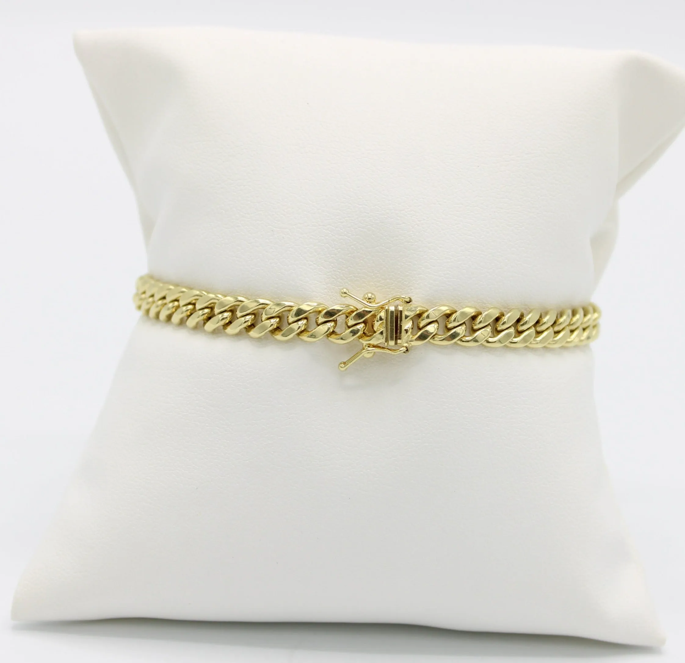 14K Semi-Solid Cuban Bracelet Yellow Gold // 6.7mm - 8.5 in //