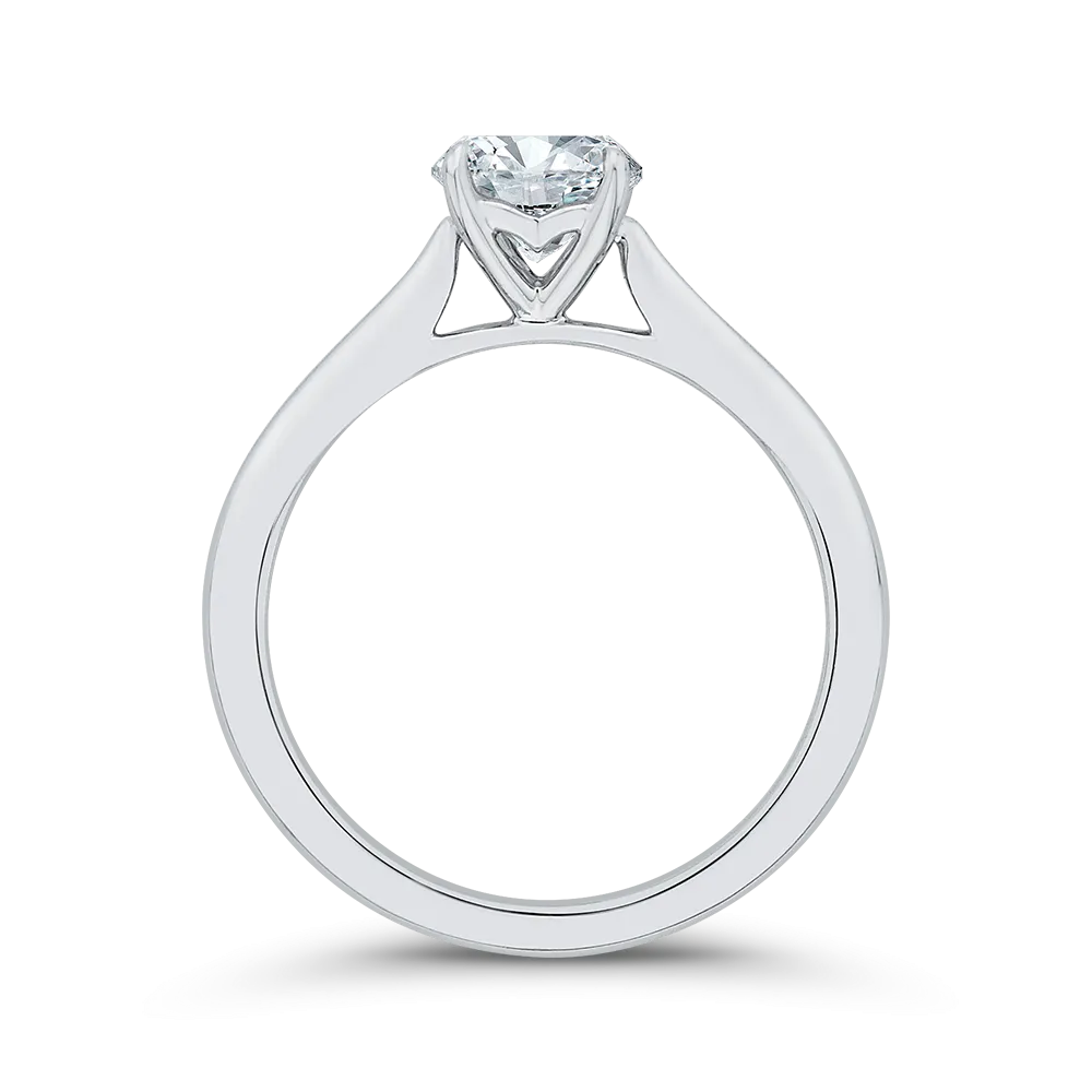 14K White Gold Solitaire Engagement Ring (Semi-Mount)