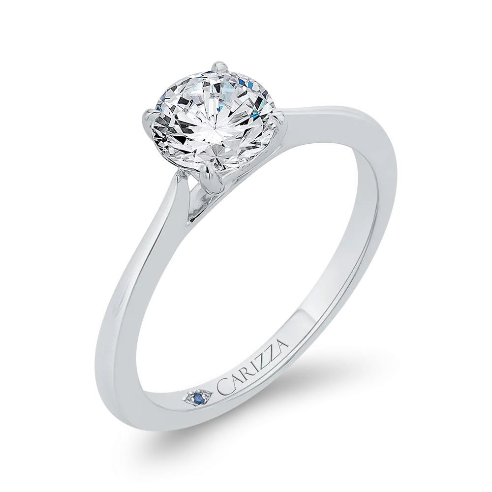 14K White Gold Solitaire Engagement Ring (Semi-Mount)
