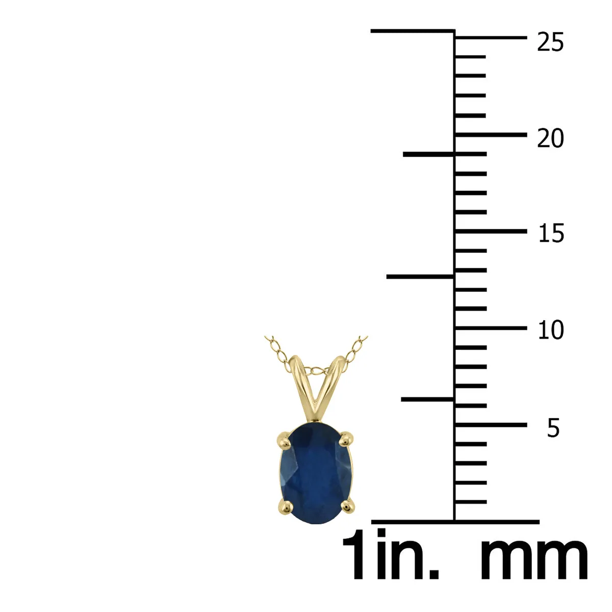 14K Yellow Gold 5X3Mm Oval Sapphire Pendant