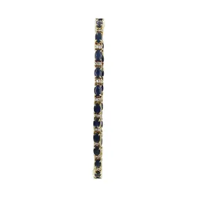 14K Yellow Gold Sapphire and Diamond Bracelet