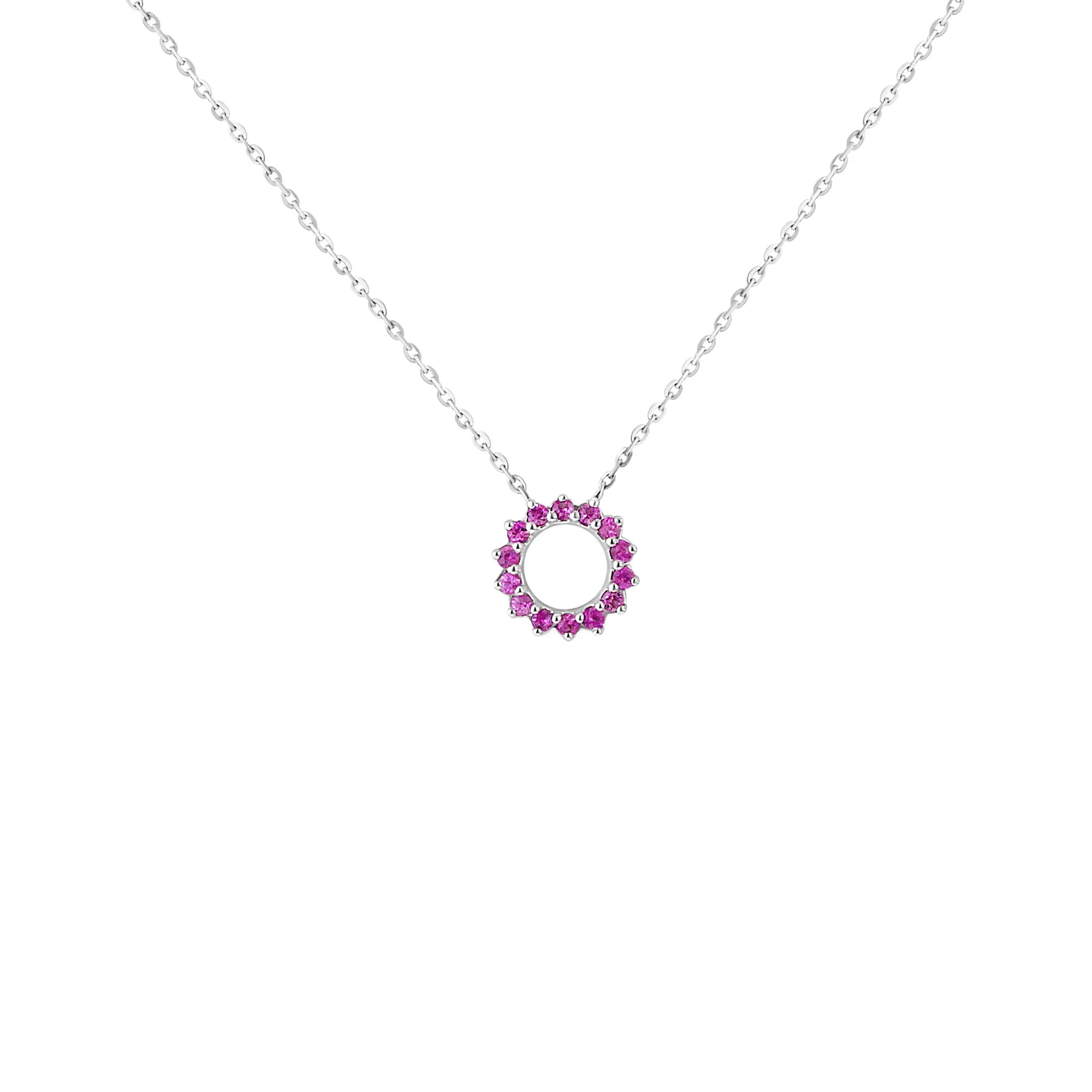 14KW 17PINK SAPHIRE 0.16CT  CIRCLE NK  (118N401255WSP14)