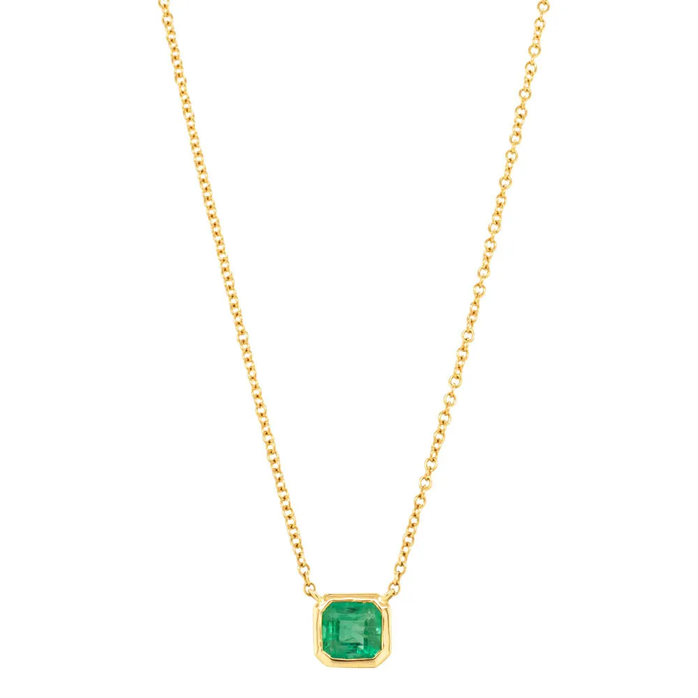 18ct Yellow Gold Emerald Natalia Pendant