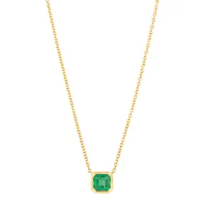 18ct Yellow Gold Emerald Natalia Pendant