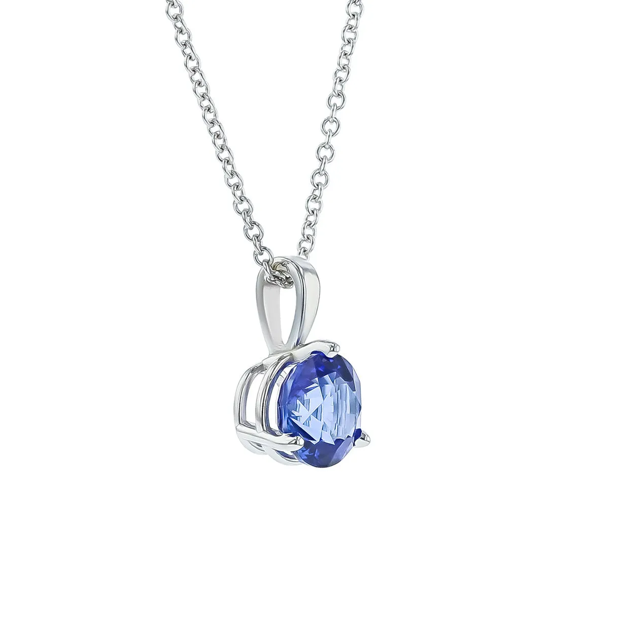 18K White Gold Sapphire Pendant Necklace