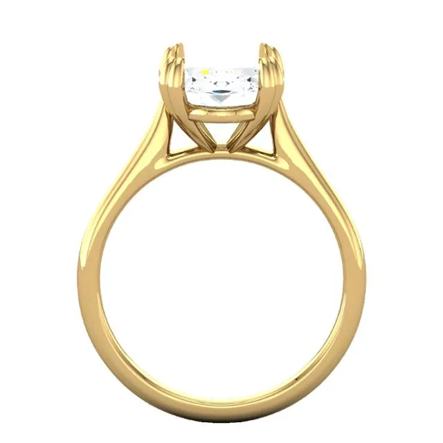18k Yellow Gold Oval Lab Diamond 4 Split-prong Solitaire Engagement Ring
