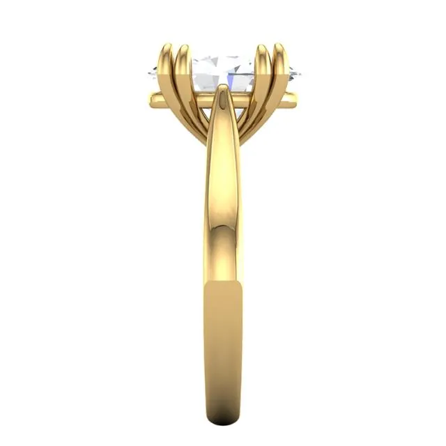 18k Yellow Gold Oval Lab Diamond 4 Split-prong Solitaire Engagement Ring