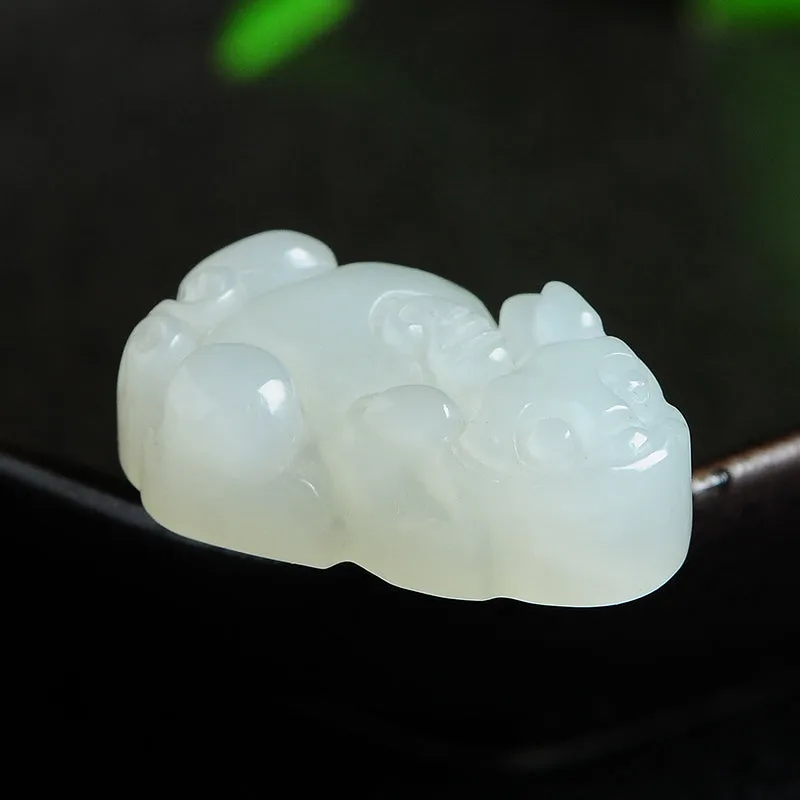 20X13X5mm Natural Jade Beads Nephrite Pixiu Bead WBD88