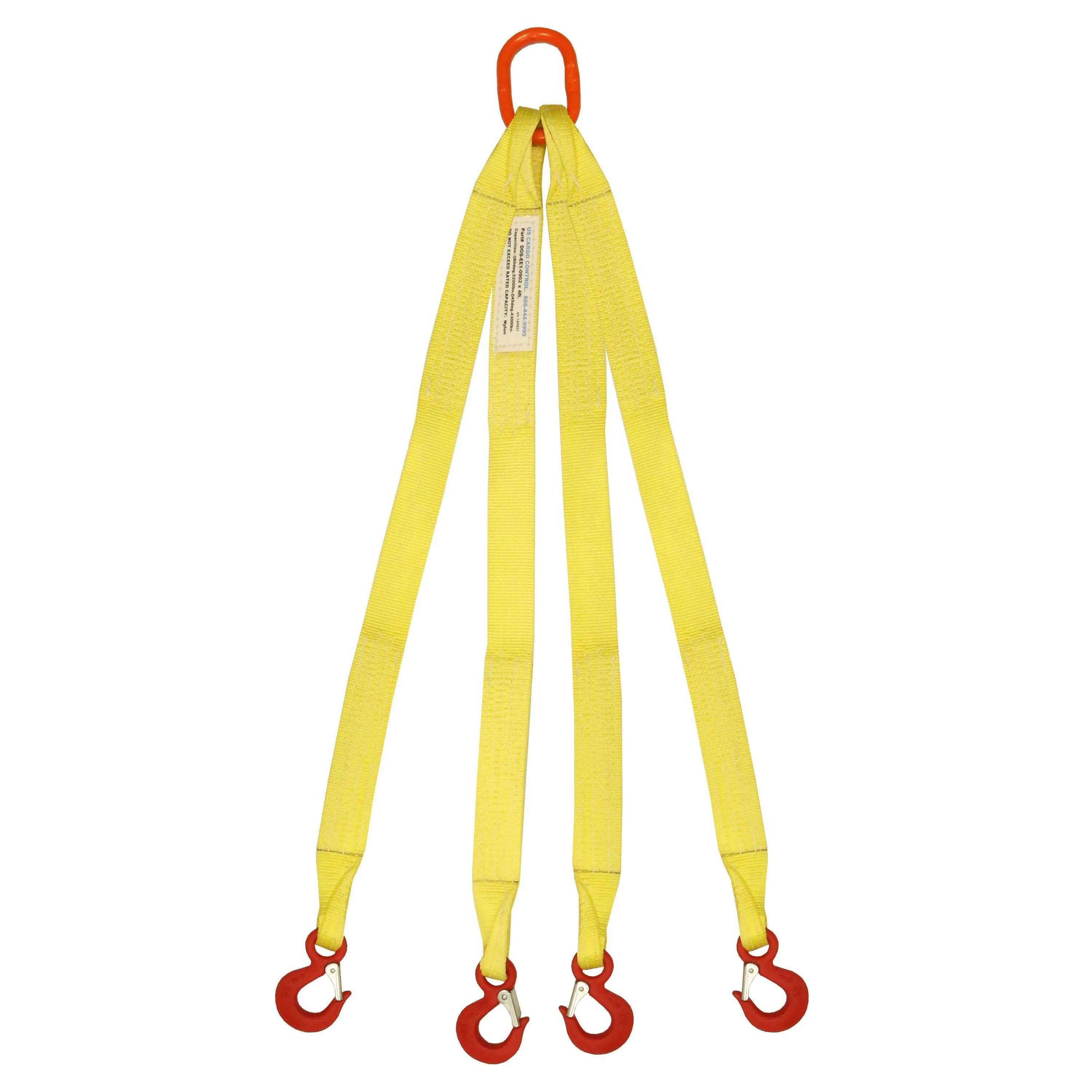 2"x18' (1 ply) Quad Leg Nylon Sling w/ Master Link & Sling Hook
