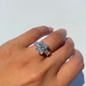 4.01 Oval Lab Diamond 3-Stone Engagement Ring