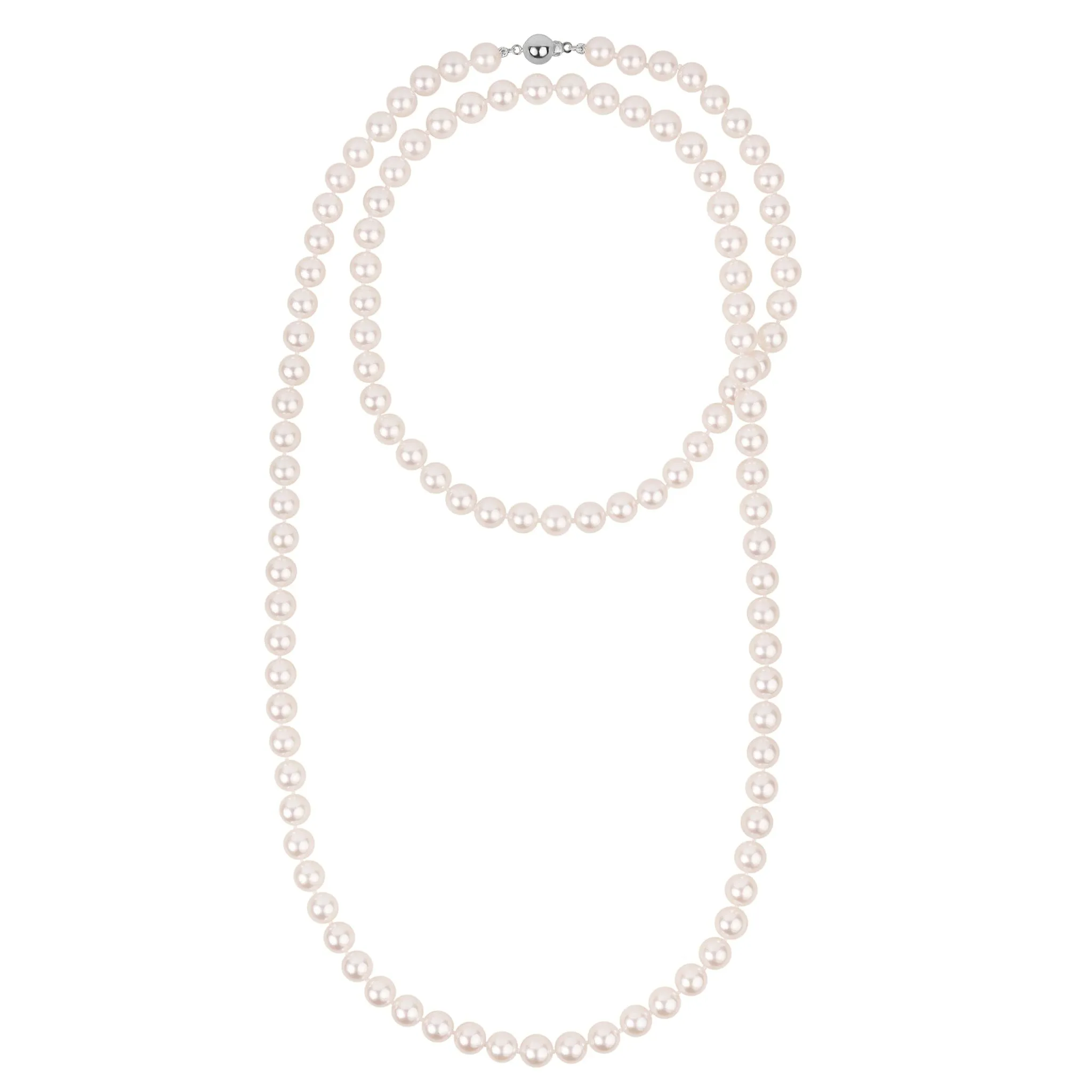 7.0-7.5 mm 35 Inch White Akoya AAA Pearl Necklace