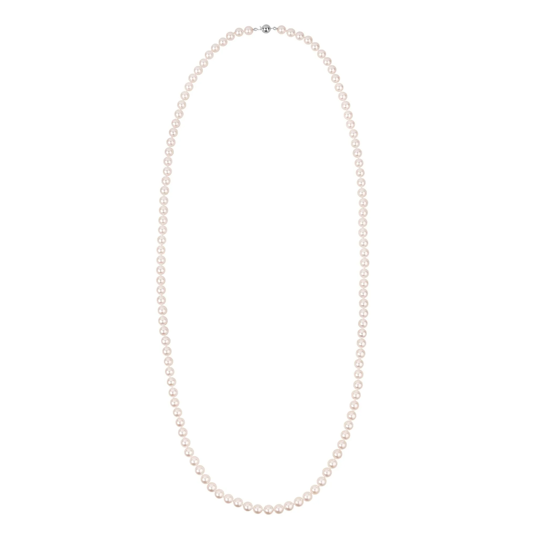 7.0-7.5 mm 35 Inch White Akoya AAA Pearl Necklace