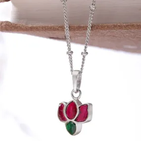 92.5 Silver Kundan Lotus Necklace