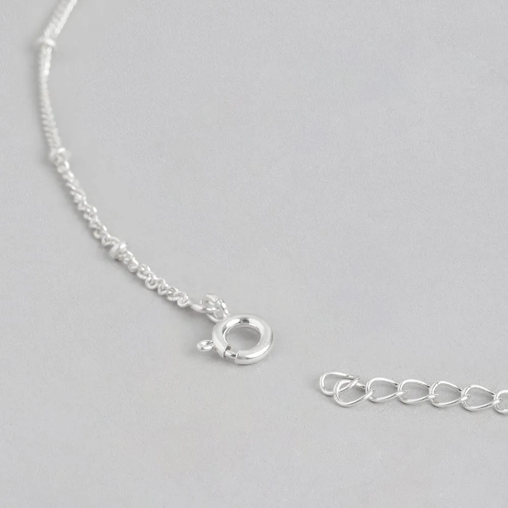 92.5 Silver White Kundan Drop Necklace