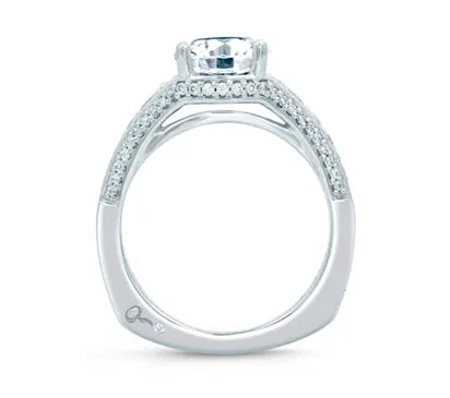 A.JAFFE ART DECO VINTAGE ROUND DIAMOND CENTER SOLITAIRE ENGAGEMENT RING 0.6             (not includ