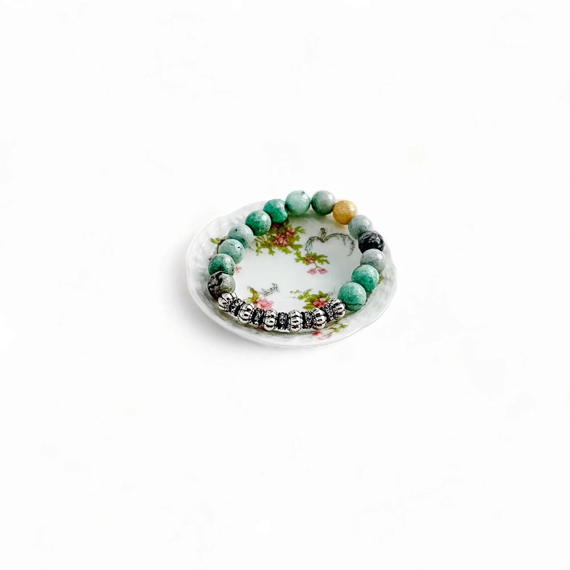 Amazonite and squash bead stretch bracelet