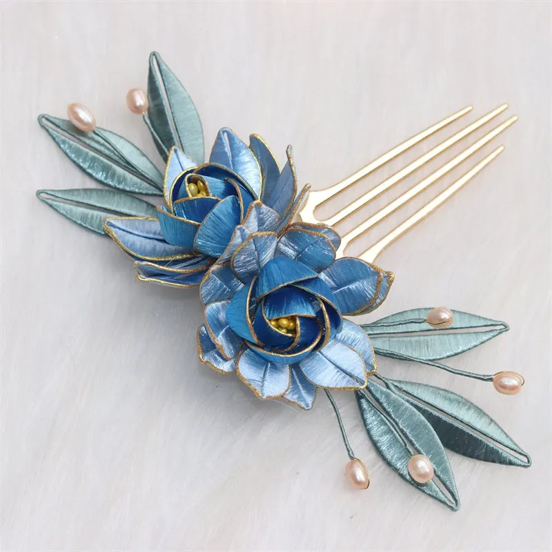 Antique Style Gold Gardenia Retro Pearl Hair Hairpin