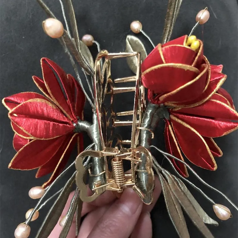 Antique Style Gold Gardenia Retro Pearl Hair Hairpin