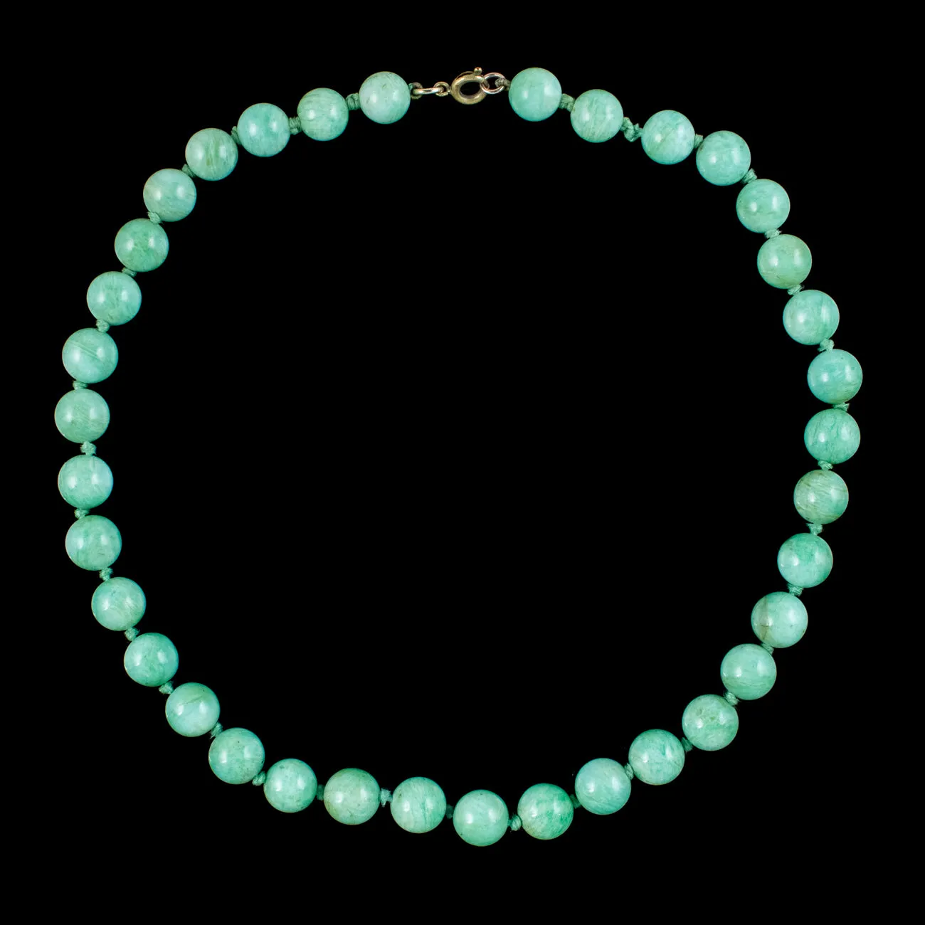 Art Deco Jade Bead Princess Necklace