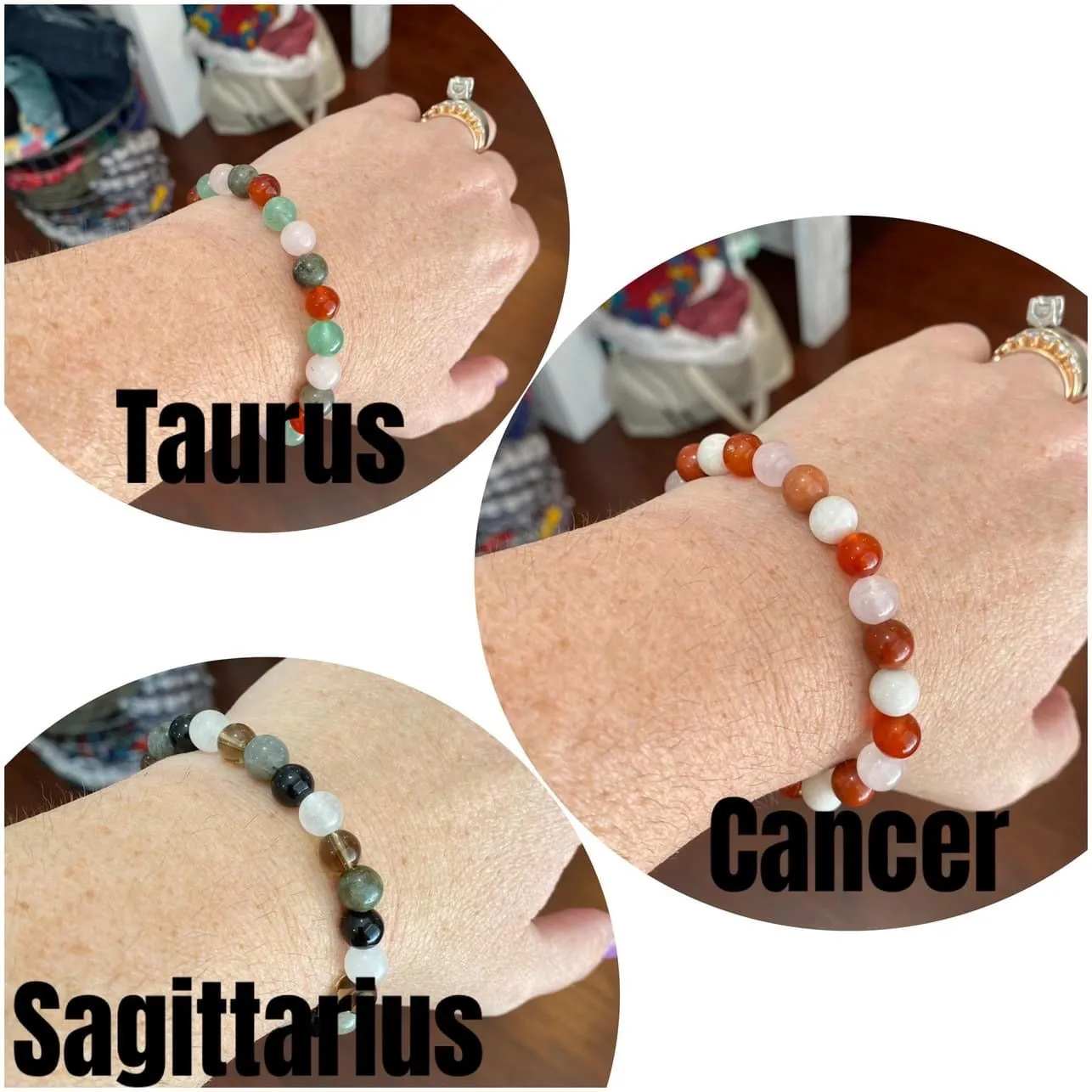 astrology sign semi-precious stone bracelets