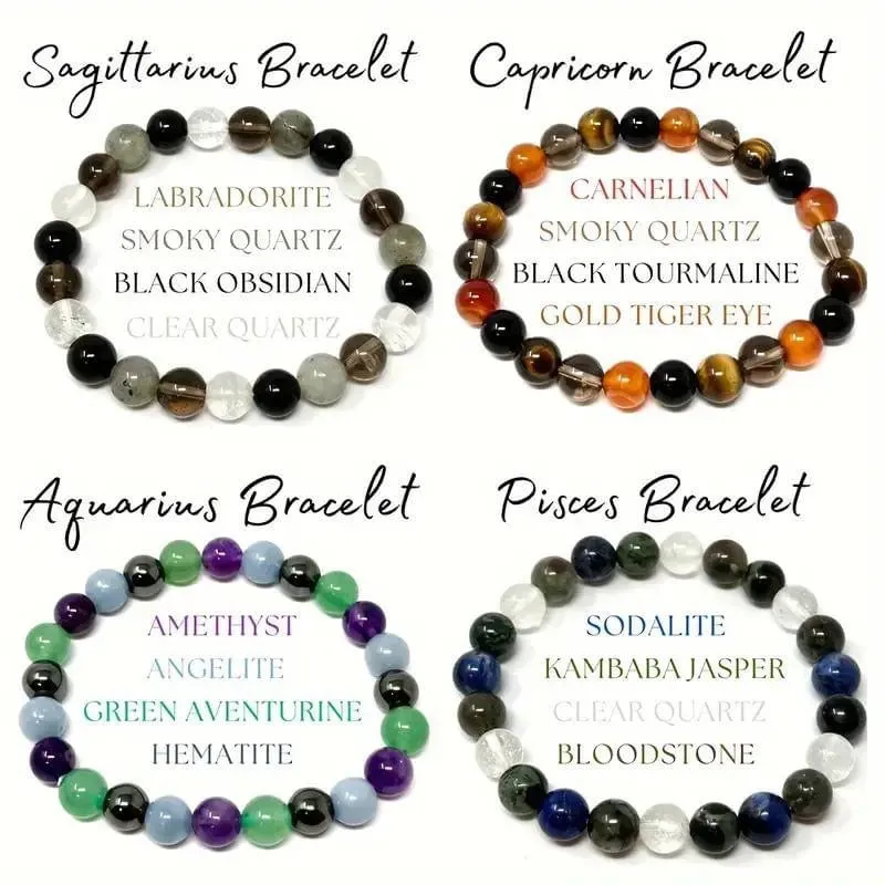 astrology sign semi-precious stone bracelets