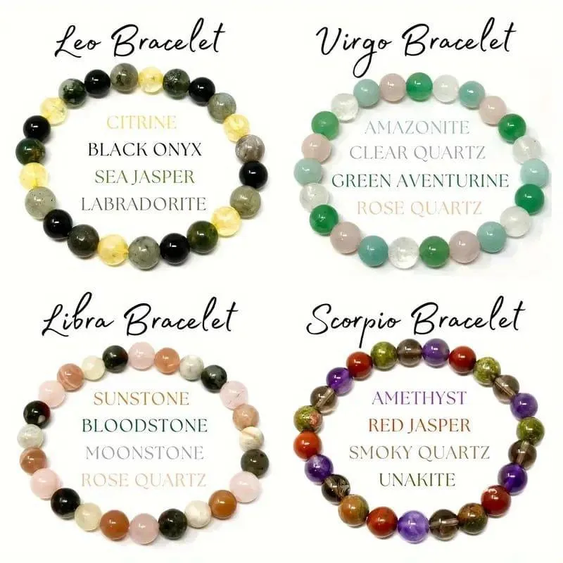 astrology sign semi-precious stone bracelets