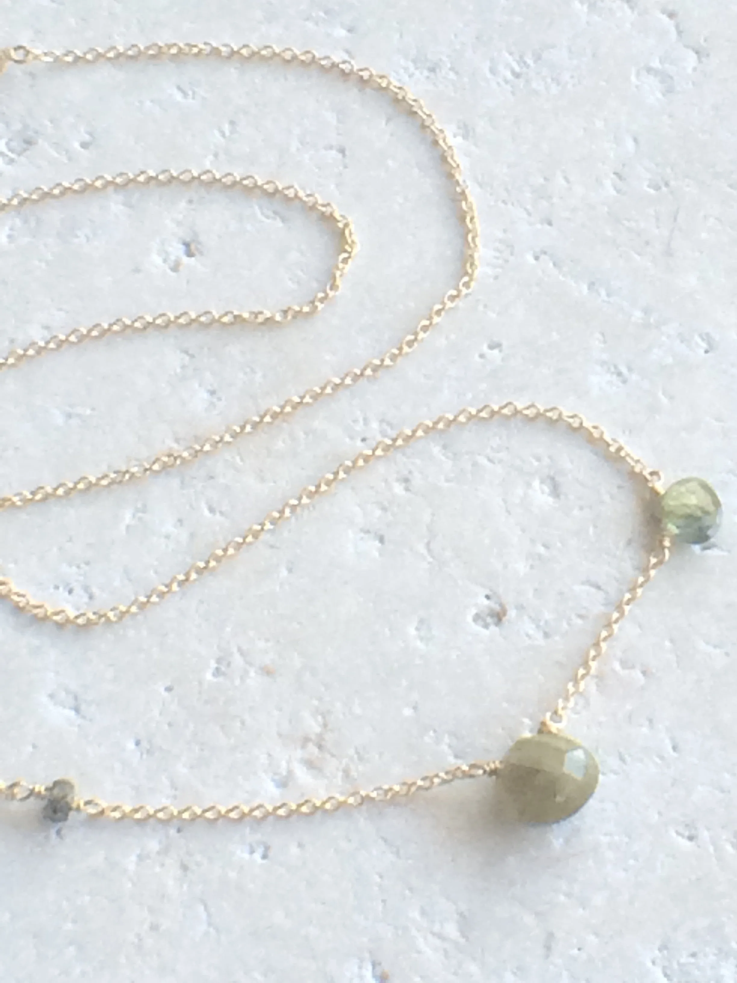 Asymmetric Green Sapphire Necklace