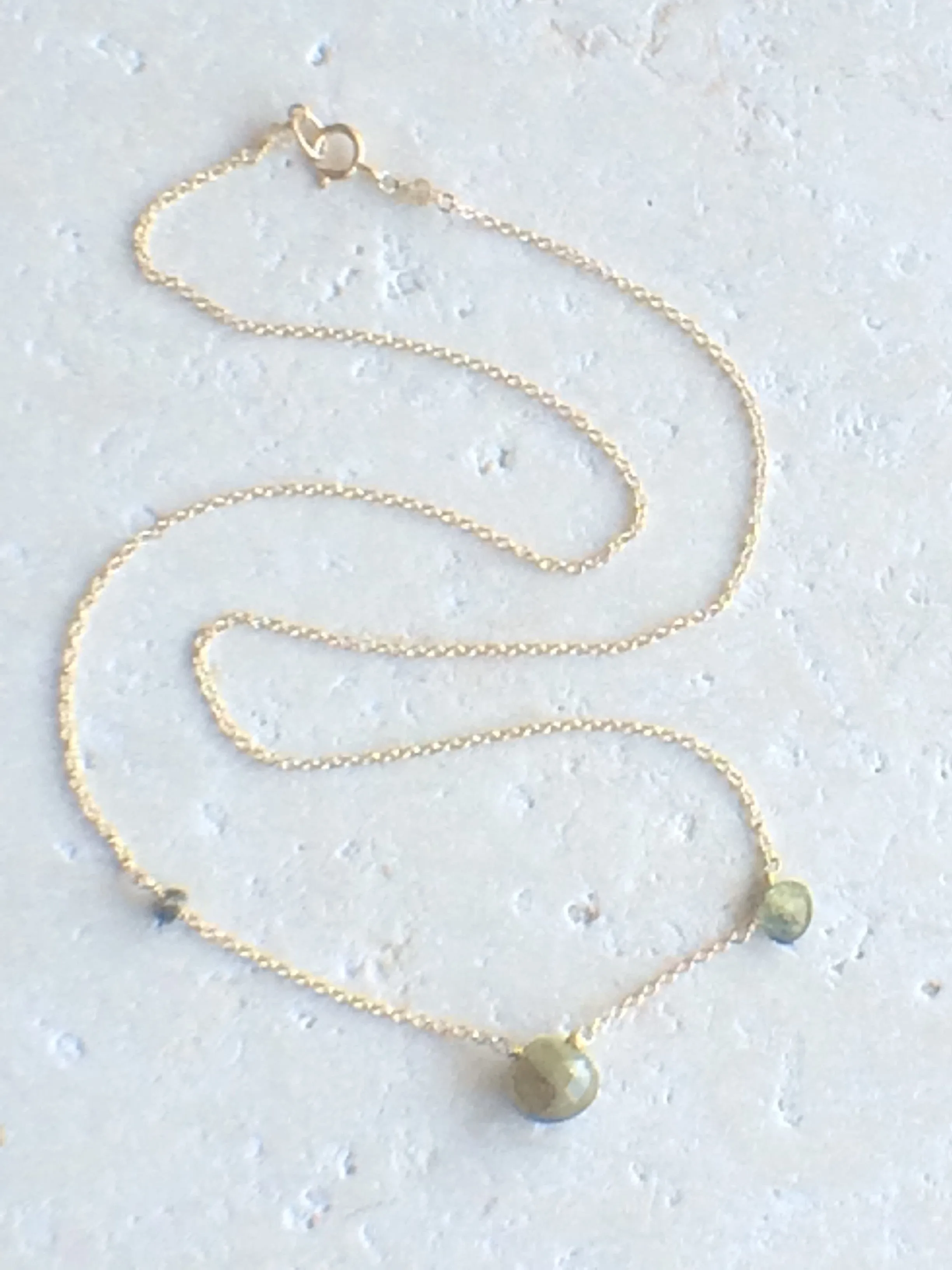 Asymmetric Green Sapphire Necklace