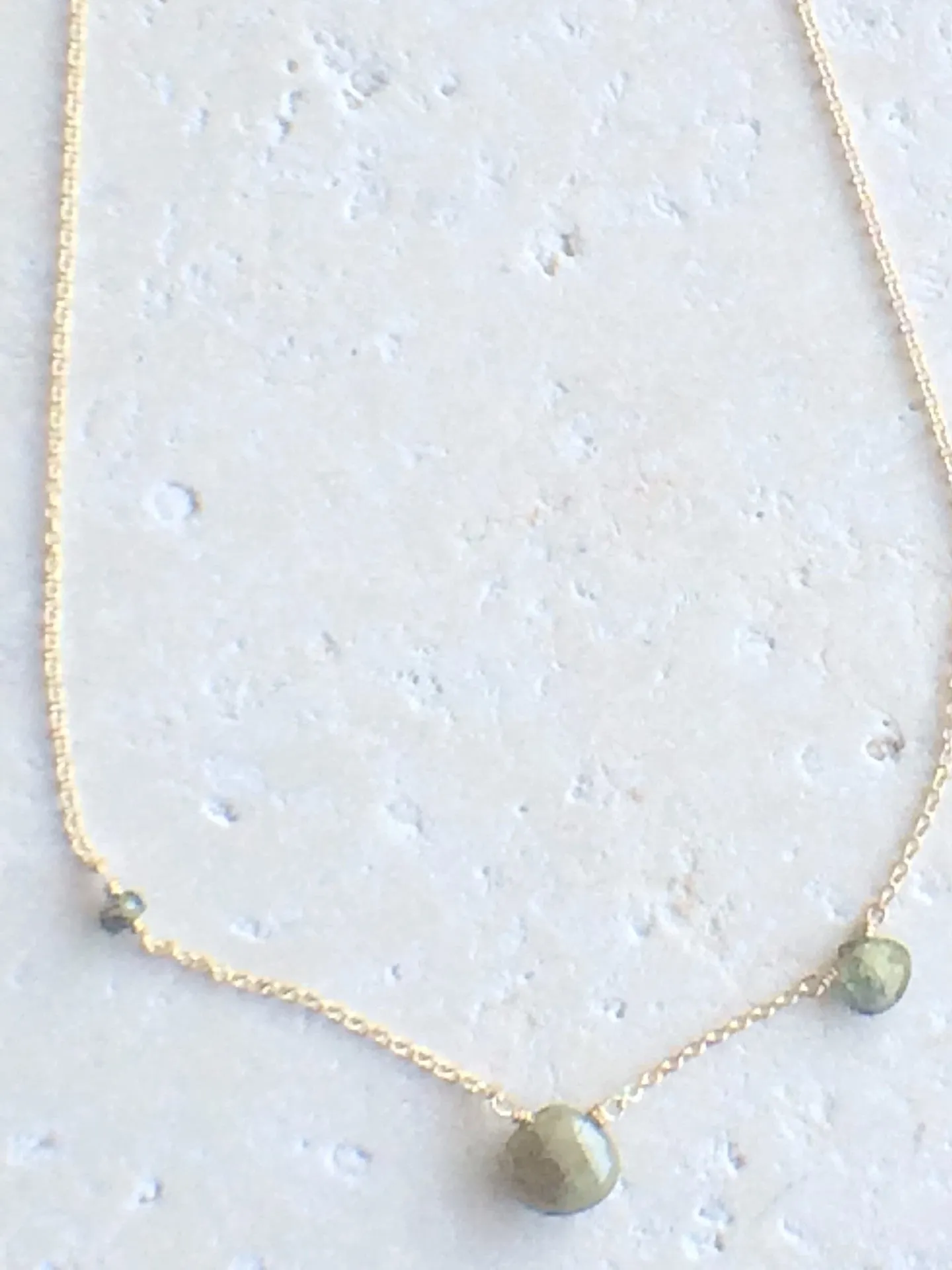 Asymmetric Green Sapphire Necklace