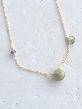 Asymmetric Green Sapphire Necklace