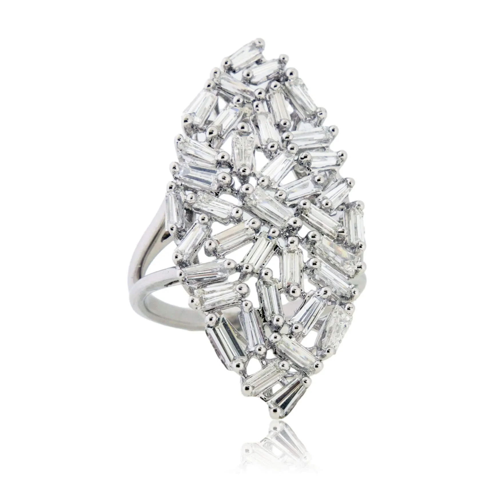 Baguette Cut Diamond Cluster Style Ring