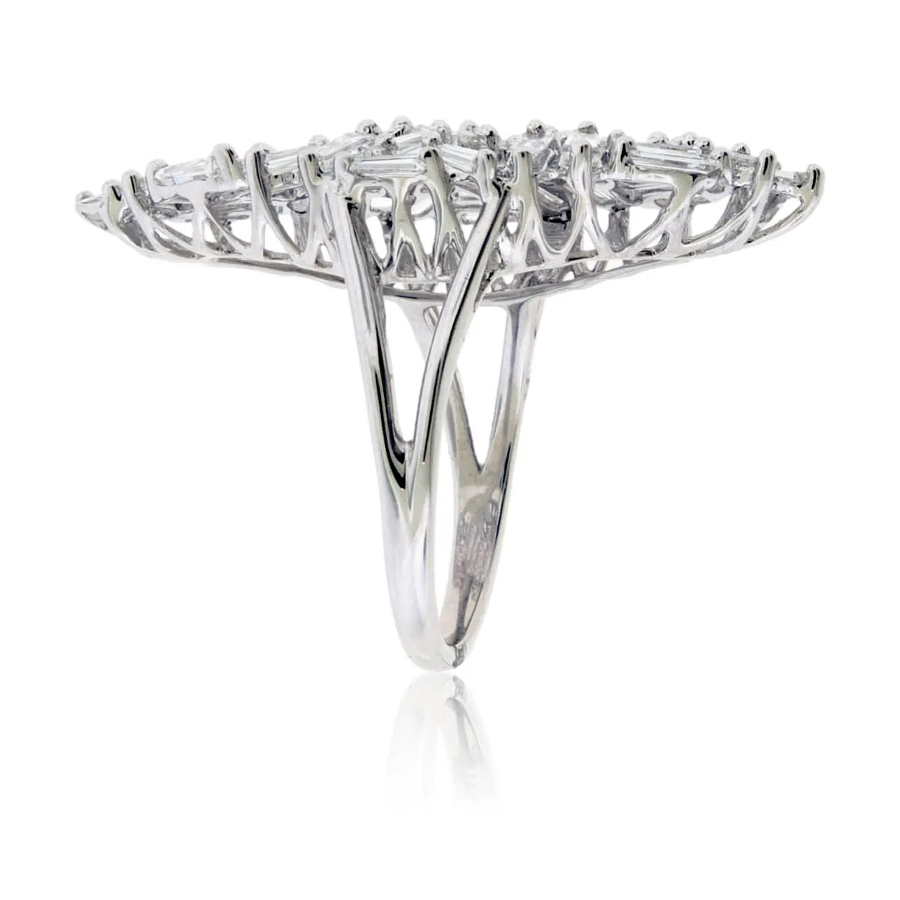 Baguette Cut Diamond Cluster Style Ring