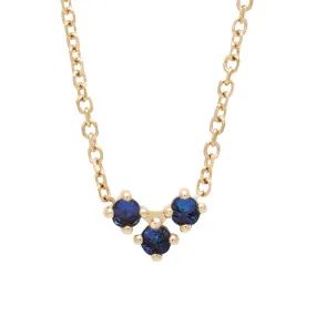 Bea Arrow Necklace - Yellow Gold & Blue Sapphire