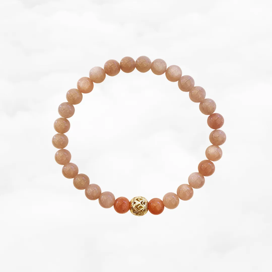 Beaded Sunstone Lotus Bracelet