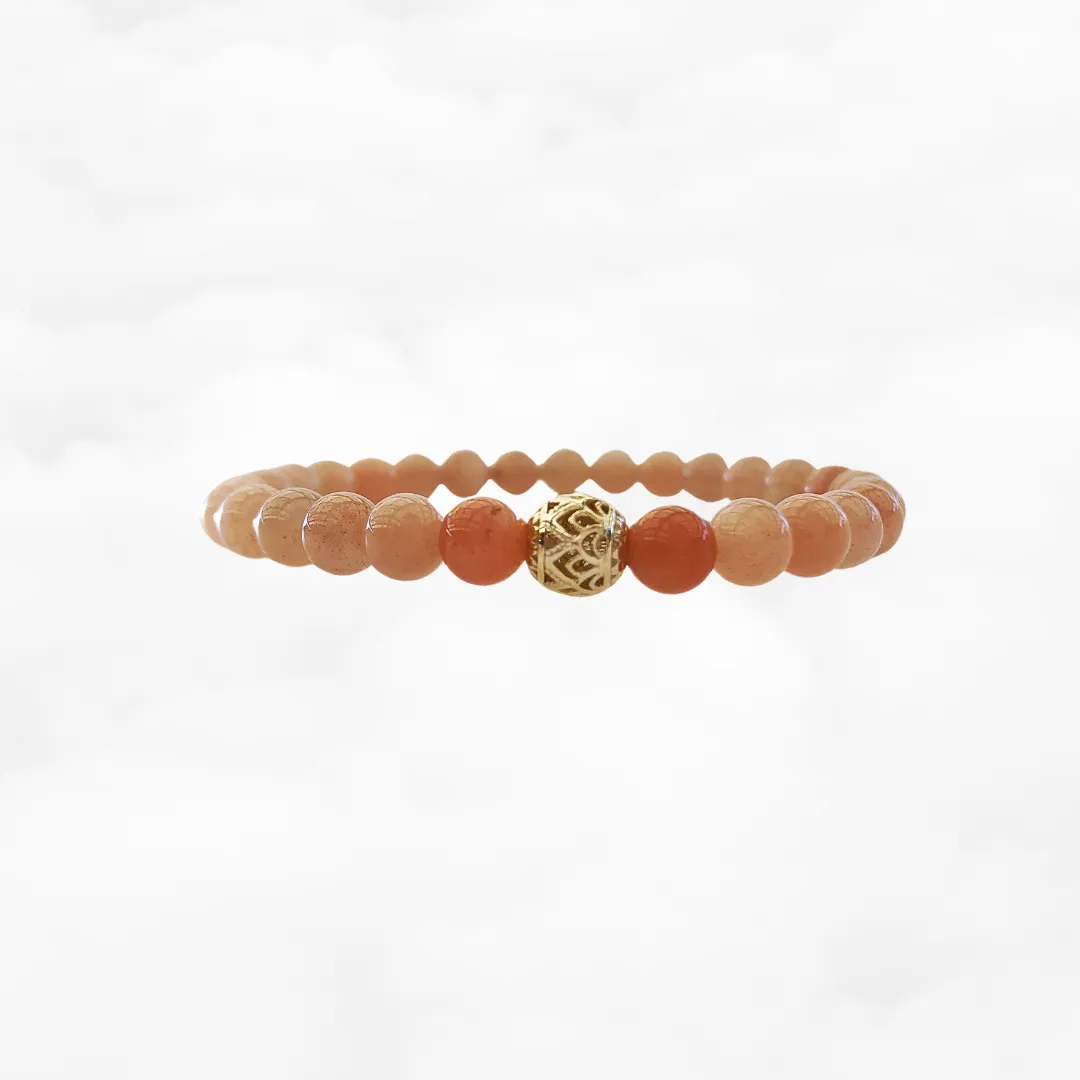 Beaded Sunstone Lotus Bracelet