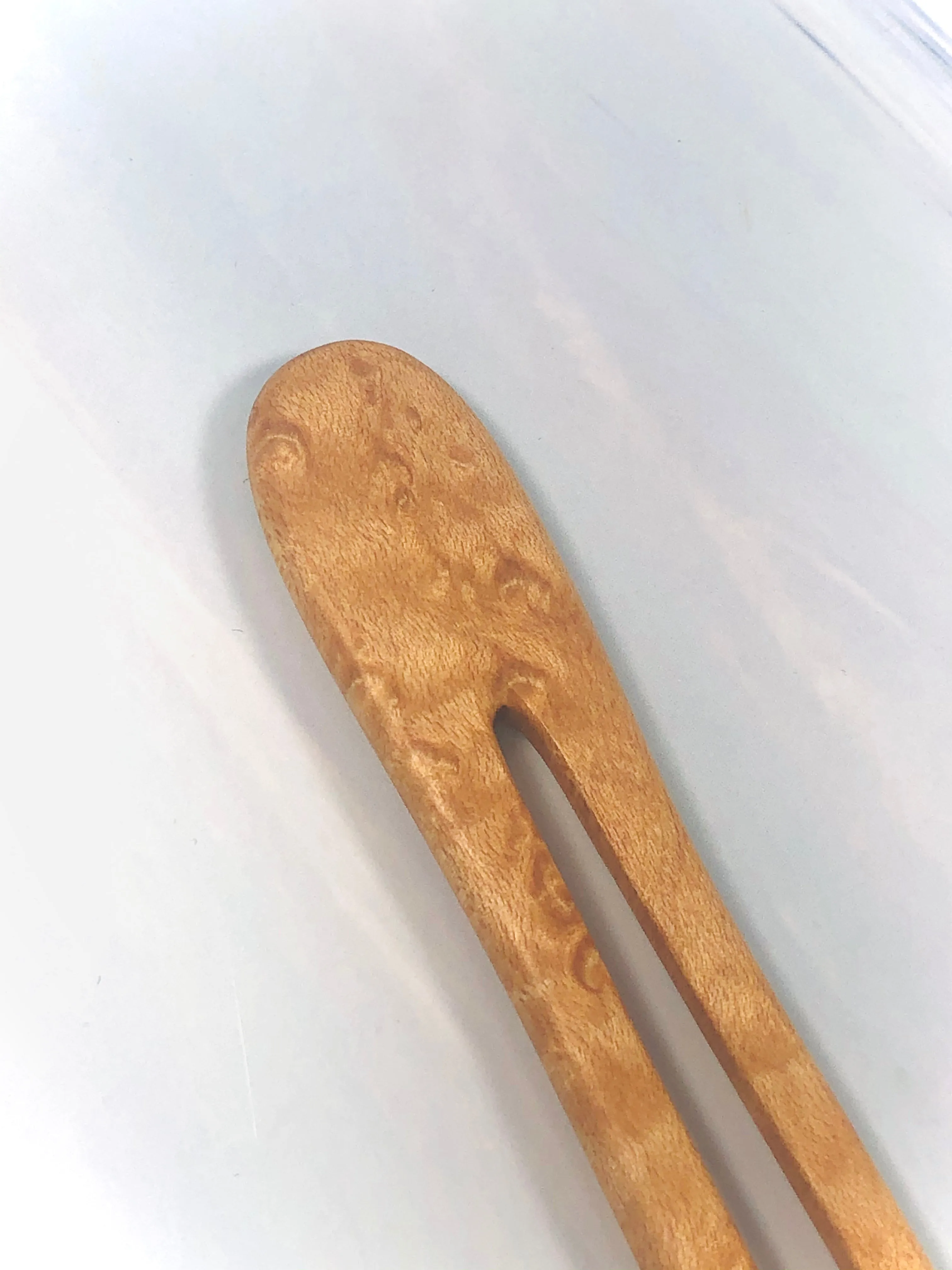 Birdseye Maple shorty 5" long wood hair pins, wooden hair pins, hair pick, wood hair forks,