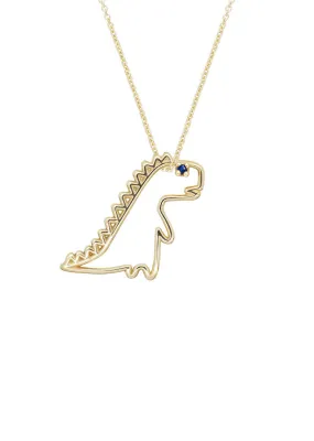 Blue Sapphire Dino Necklace