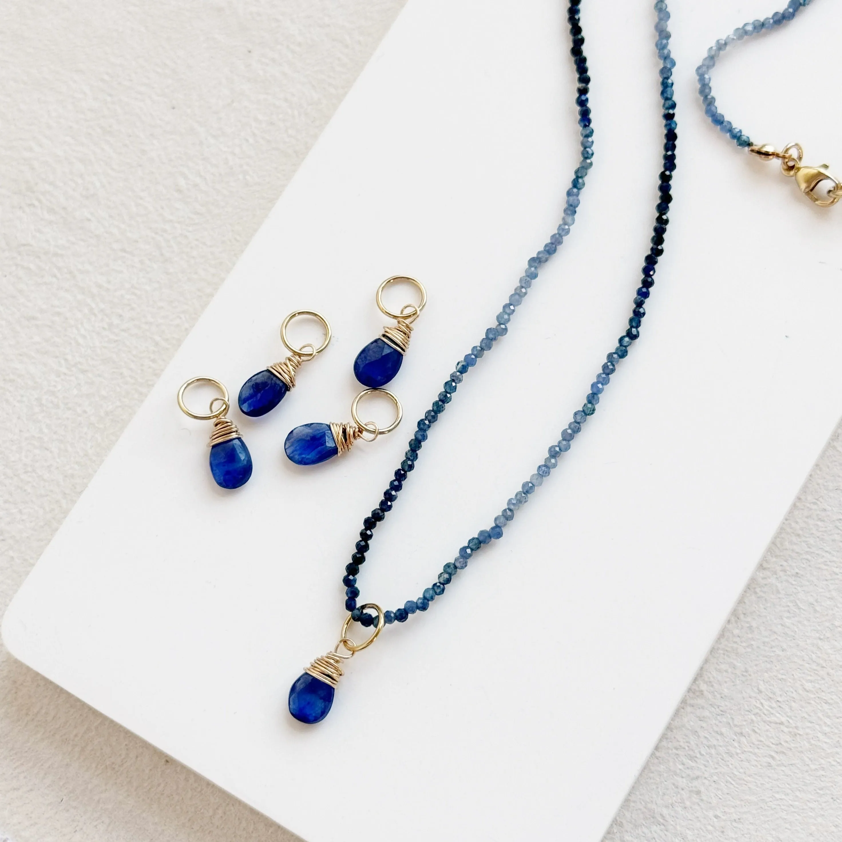 Blue Sapphire Drop Bijou Charm