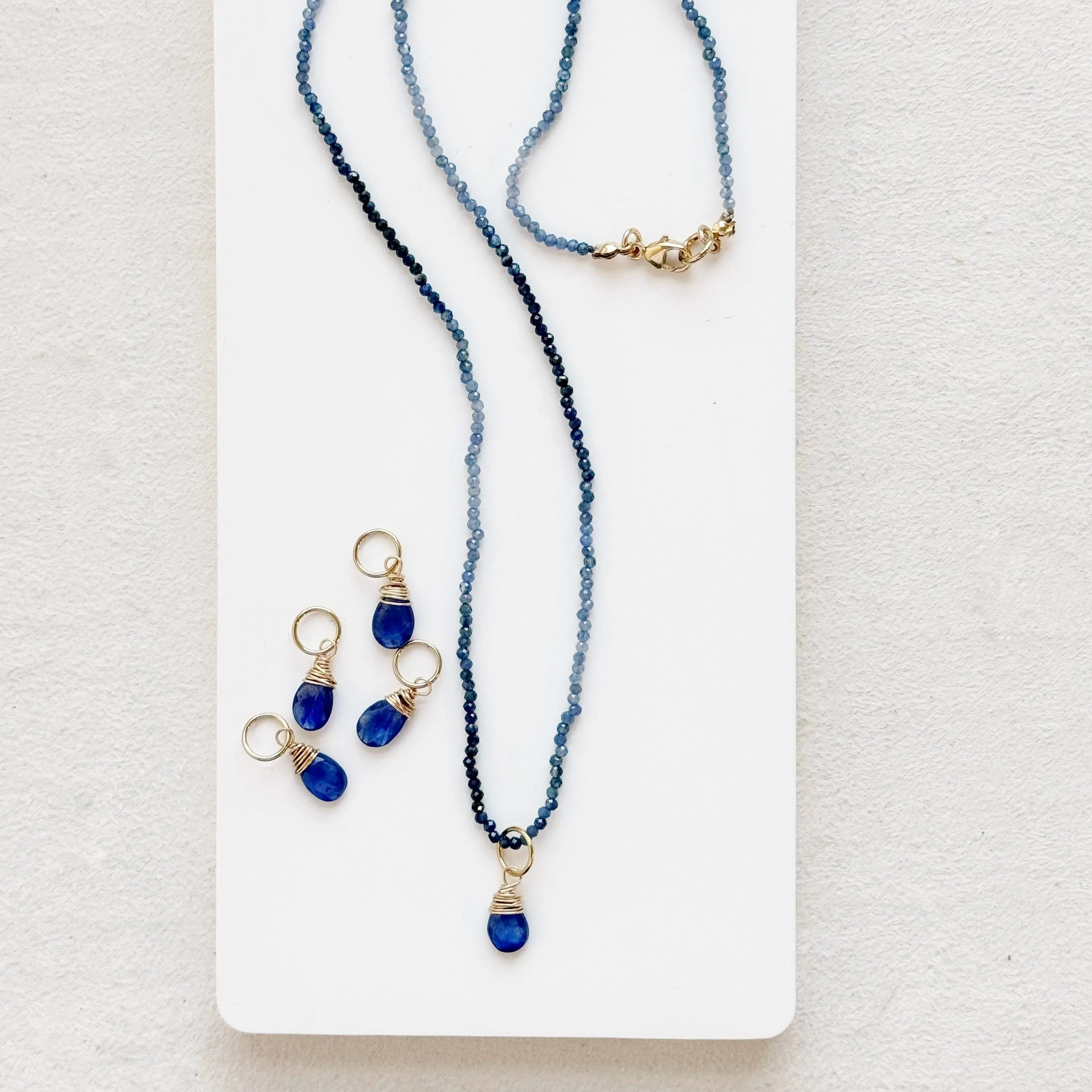 Blue Sapphire Drop Bijou Charm