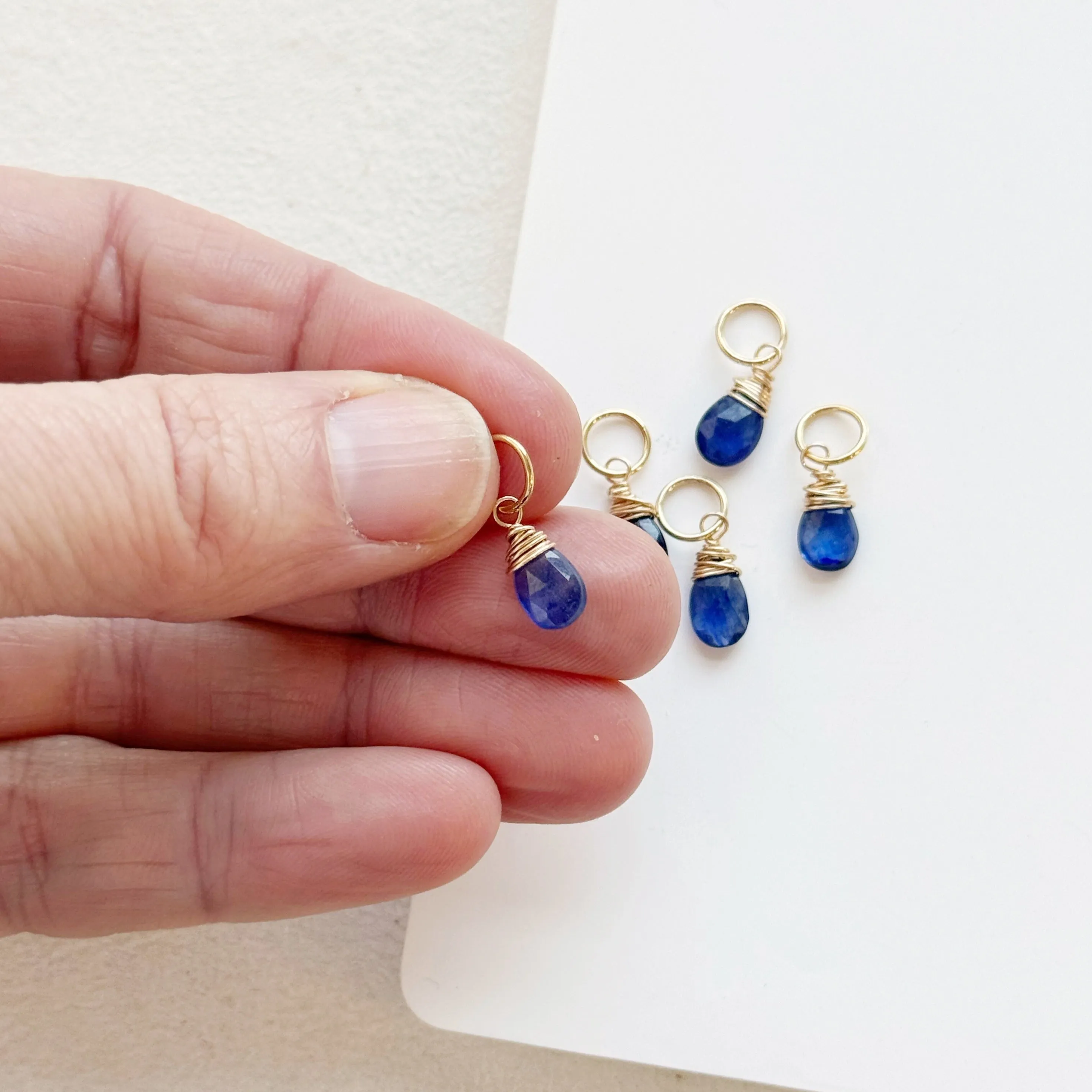 Blue Sapphire Drop Bijou Charm