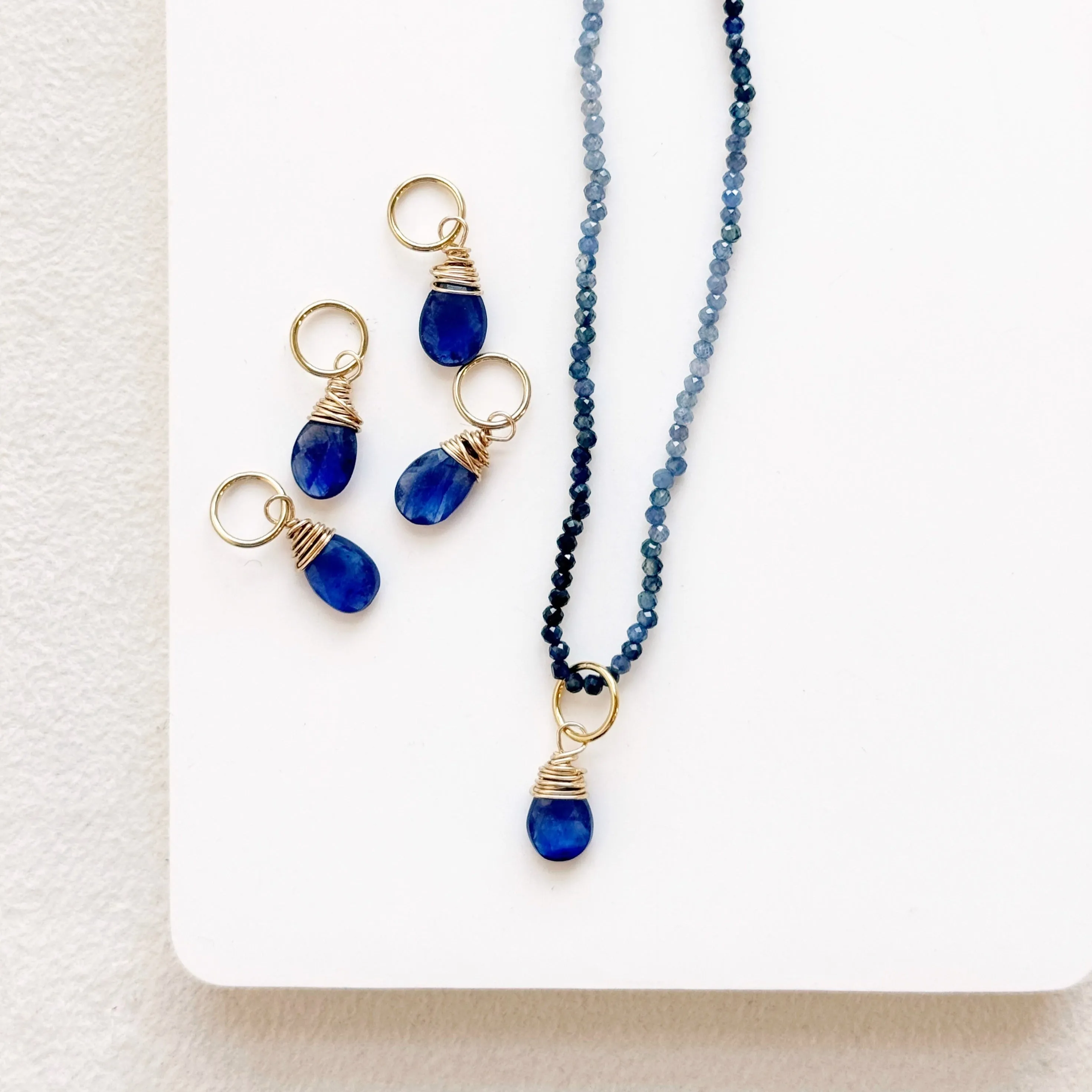 Blue Sapphire Drop Bijou Charm