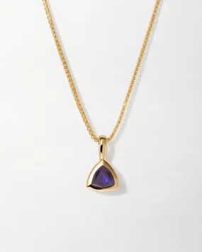 Blue Sapphire September Birthstone Necklace - Gold